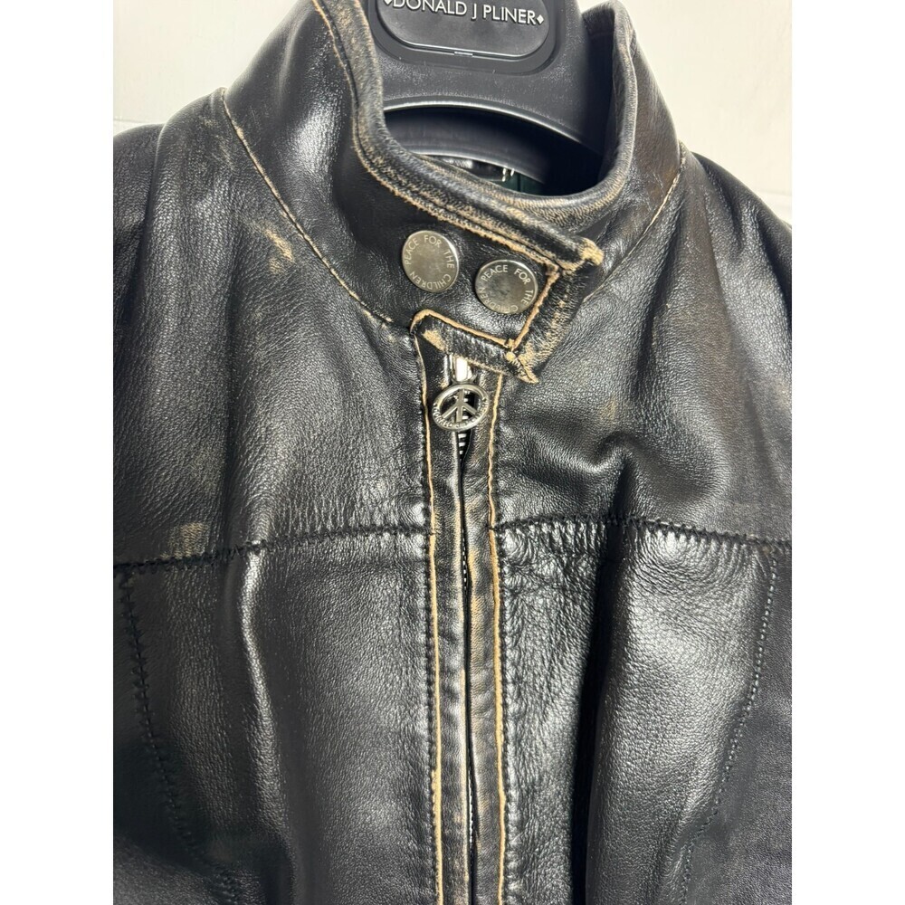 Donald J Pliner Women's XS Black Leather Studded Skull Moto Vest Made Italy - Picture 5 of 13